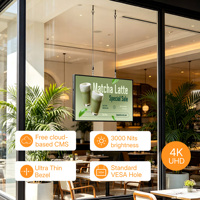 Pantalla LCD Semi Exterior de 3000 Nits de Alto Brillo para Publicidad en Tiendas con Panel Antideslumbrante y Software de Contenido CMS