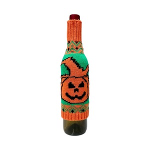 Decoración de Botellas de Vino para Mesa de Halloween, Funda de Botella de Vino Tejida Navideña con Diseño de <span class=keywords><strong>Calabaza</strong></span>, Fantasma, Calavera y Araña - Product Image 6