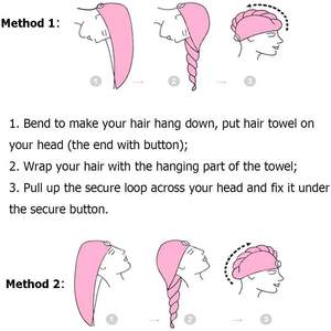 Microfibre Cheveux Serviette Wrap Ensemble-<span class=keywords><strong>Anti</strong></span>-Frisottis Serviette En Microfibre pour Cheveux Longs Bouclés Serviettes de Séchage Rapide De Cheveux Magique Sec pour les femmes - Product Image 5