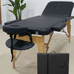 Lit de <span class=keywords><strong>massage</strong></span> pliable en 3 sections avec cadre en bois et revêtement en cuir PU - Mobilier de salon portable, design durable, prix préférentiel - Product Image 1