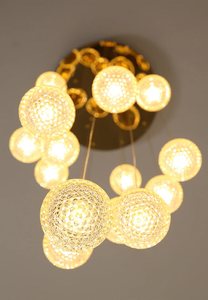 <span class=keywords><strong>Suspension</strong></span> moderne de style nordique avec cadre en laiton et <span class=keywords><strong>verre</strong></span> sphérique, réglable, pour escalier, hôtel, luminaire décoratif - Product Image 4