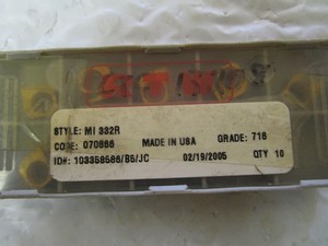 PLC Lot Of <strong>9</strong> RTW 716 Inserts <strong>MI</strong> 332R Warranty Product - Product Image 1