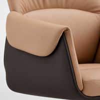 Chaise de bureau exécutive moderne en cuir PU, dossier haut, ergonomique, pivotante