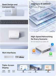 Aglomerado Minisforum 2. Mini PC: <span class=keywords><strong>Intel</strong></span> Core 1, 32GB Ram + 1TB Ssd, triple pantalla, 2,5G Lan Red de alta velocidad - Product Image 2