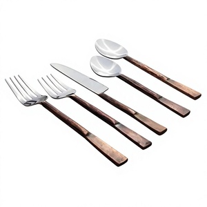 Juego de Cubiertos de Acero Inoxidable Forjado a Mano con Mango en Espiral, 5 Piezas, Juego de Cubiertos para Mesa, Vajilla para el Hogar, Bodas y Cenas - Product Image 3