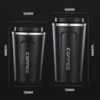 Gobelet à café isotherme en acier inoxydable à double paroi avec affichage de la température, poignée antidérapante, 510 ml, vente en gros, tasse de voyage de luxe pour les affaires