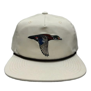 Casquette Umpqua 256 Duck Rope Hat personnalisée à 5 panneaux non structurée avec visière plate, style camionneur, broderie de haute qualité, casquette snapback - Product Image 1