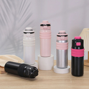Stainless Steel Insulated Water <b>Bottle</b> 316 Large Capacity Double Spout Pop Up Lid Straw Travel Use - Product Image 3