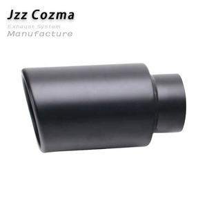 Terminale di <span class=keywords><strong>Scarico</strong></span> Universale in Acciaio Inox 304 a Doppia Parete, da 2,5 a 3,5 Pollici, Uscita Inclinata Arrotondata, Punta Singola Nera - Product Image 1