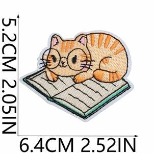 Factory Sell <b>Iron</b> on Embroidery Cute Yellow Cat Patch for Decoration - Product Image 4