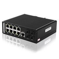 Switch Ethernet industriel L2 géré 8GE 4 SFP Full Gigabit avec PoE, pour rail DIN, fibres optiques, 24V/48V