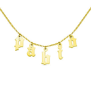 Collar con Nombre en Inglés Antiguo, Estilo Gótico, Personalizado con Letra Pequeña, Colgante Vintage, 2021 - Product Image 3