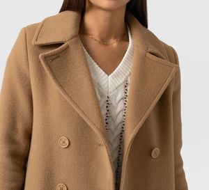 중국 공장 주문을 받아서 만들어진 겨울 우아한 짧은 두꺼운 모직 코트 여자 - Product Image 4