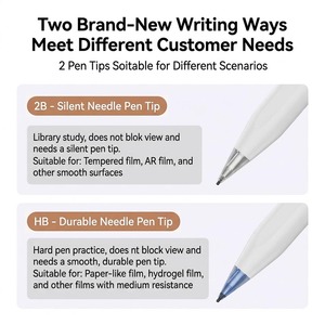 หัวปากกาเปลี่ยนได้ Ksentry 2B HB <span class=keywords><strong>ส</strong></span>ำหรับ iPad Pro รุ่นที่ 1 และ 2 ทำ<span class=keywords><strong>จ</strong></span>ากโลหะและพลา<span class=keywords><strong>ส</strong></span>ติก ทนทาน เงียบ - Product Image 2