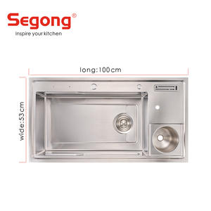 Ensemble d'évier de <span class=keywords><strong>cuisine</strong></span> en acier inoxydable à bol unique de haute qualité Évier commercial fait main avec poubelle - Product Image 5
