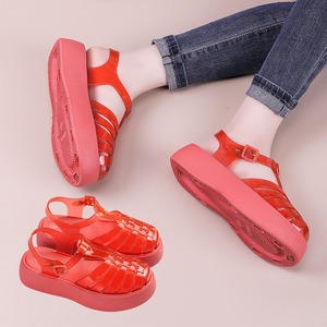 Sandales compensées antidérapantes respirantes à semelle épaisse pour <span class=keywords><strong>femme</strong></span> – Collection Printemps-Été – Personnalisables OEM – Mode et extérieur - Product Image 1