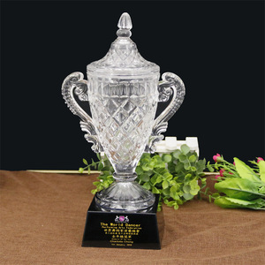 <span class=keywords><strong>Coupe</strong></span> de trophée en cristal HBL pour compétitions sportives de football et de basketball, récompense commémorative pour partenaires d'entreprise - Product Image 5