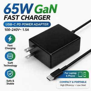 65W GaN Charger USB <b>C</b> Fast Charging <b>Adapter</b> PD Power Supply for Laptop Phone MacBook 100-240V OEM ODM - Product Image 1
