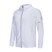Logo personnalisé survêtement réfléchissant pour hommes veste de course hommes léger vêtements d'entraînement veste de jogging avec capuche