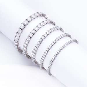 Offres Limitées : Bracelet Tennis Classique Unisexe en Argent 925 Poli avec Moissanite Taille Brillant Rond – Bijou Tendance - Product Image 4