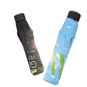 Luxury Modern Promotional Umbrella Manual Black Disposable 3-Fold Metal <b>Frame</b> Customizable Business Gifts Pongee Panel - Product Image 2