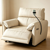 Canapé-lit moderne en cuir véritable à une place, avec cadre rétractable, fauteuil inclinable pliable, mobilier écologique pour hôtel et salon
