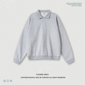 <span class=keywords><strong>Polo</strong></span> da uomo in pile di cotone 100% tinta unita stile americano a maniche lunghe ampia <span class=keywords><strong>Polo</strong></span> da uomo traspirante Casual - Product Image 4