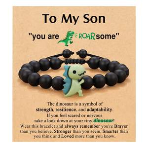 Braccialetto di dinosauro per il <span class=keywords><strong>figlio</strong></span> da mamma papà primo giorno di scuola compleanno di <span class=keywords><strong>san</strong></span> <span class=keywords><strong>valentino</strong></span> regali di natale per i bambini - Product Image 2