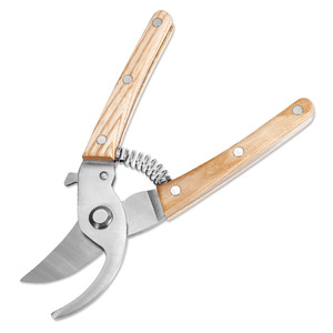 Sécateur de jardin en acier inoxydable avec manche en bois massif, diamètre de coupe 20-30 mm, pour usage extérieur - Product Image 1