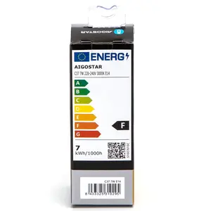 Lampadina LED C37 E14 7W 3000K, efficiente e calda, ideale per illuminazione domestica e decorativa. - Product Image 2