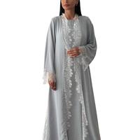 Robe Abaya pour femme, style Dubaï, ouverte sur le devant, en dentelle, pour la prière de l'Aïd, fabrication OEM personnalisée de haute qualité