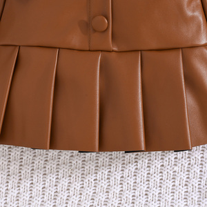 ชุดเสื้อผ้าเด็กผู้หญิง ลายสก็อต ผ้ายืด/โพลีเอสเตอร์ สไตล์เพรปปี้ เสื้อแขนยาวสวยหรู กระโปรงสั้น แฟชั่นทันสมัย สวยสง่า - Product Image 6