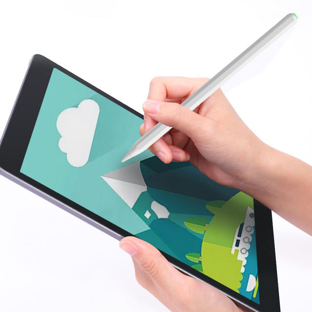 Active Metal Plastic Tablet Stylus Pen for iPad Pencil Charging Compartment Palm Rejection Replaceable Nib 10-Hour Battery