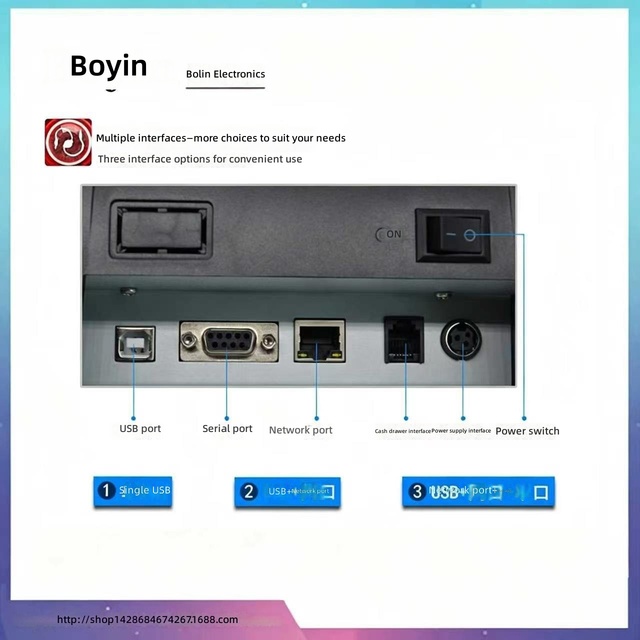 80mm Thermal Printer Auto Cutter Front-of-House Receipts Fast Kitchen Printing Thermal Tickets USB Network Port China Origin
