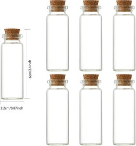 4ml 5ml 6ml 7ml 10ml 15ml 20ml Small Mini clear Glass Wishing Drift <b>Bottles</b> Vials with Wood <b>Cork</b> Lid for Gift Tube - Product Image 2