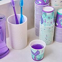 2.5oz fête de famille biscuits glacés crème tasses café papier tasse avec moussant portable gobelets en plastique