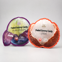Sachet souple personnalisé de qualité alimentaire, forme spéciale, à fond plat, résistant à l'humidité, avec impression personnalisée pour l'emballage de bonbons et de snacks