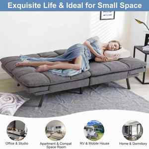 Multi-functional Wall Mount <b>Sofa</b> <b>Bed</b> <b>Folding</b> Futon Adjustable Eco-Friendly Indoor Living Room Plastic Cotton Fabric Dual Use - Product Image 2