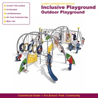 SageDelightRides Ensemble de jeux d'extérieur commercial pour enfants avec toboggan double spirale, toboggan ondulé, pont, escaliers et rampes, vente en gros