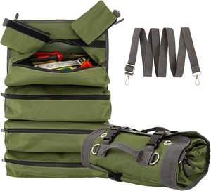 Free sample Hanging <b>Tool</b> Zipper Carrier Tote Canvas Multi-Purpose Wrench <b>Roll</b> up Bag <b>Tool</b> <b>Roll</b> up Pouch - Product Image 6