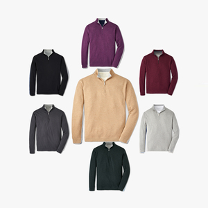 เสื้อฮู้ดซิป ¼ ตัวสำหรับผู้ชาย พิมพ์โลโก้ตามสั่ง OEM สำหรับฤดูใบไม้ร่วงและฤดูหนาว ผ้าฟลีซ สไตล์สตรีทแวร์ เป็นมิตรกับสิ่งแวดล้อม - Product Image 1