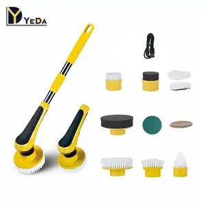 Home cleaning scrub brush cordless motorized retractable cleaning brush