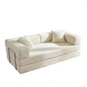 Canapé-lit pliable deux places 78'' en mousse à mémoire de forme compressée, matériau PU, avec dossier et accoudoirs, pour <span class=keywords><strong>salon</strong></span> décontracté - Product Image 1
