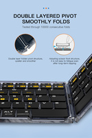 Teclado Inalámbrico Plegable Ultrafino Keywin F01 de 65 Teclas con Interruptores de Tijera, Compatible con Windows, Android e iOS para Laptop/Tablet/Teléfono