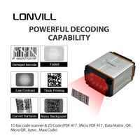 Lecteur de codes-barres sans fil industriel LONVILL à vendre, scanner de codes-barres filaire 1D 2D avec port USB/RS232/TTL