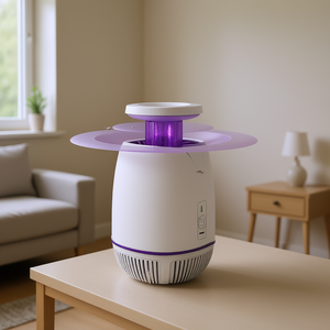 Tueur de moustiques électrique à brancher, portée de 1076 pieds carrés, lutte antiparasitaire domestique avec piège à lumière violette, facile à nettoyer, design en plastique - Product Image 2