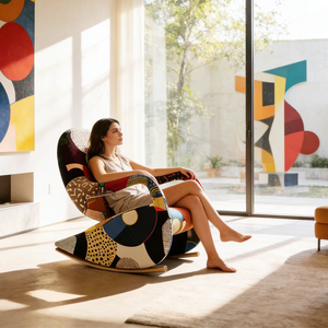 <span class=keywords><strong>Fauteuil</strong></span> à <span class=keywords><strong>bascule</strong></span> moderne en tissu <span class=keywords><strong>patchwork</strong></span> avec repose-pieds, <span class=keywords><strong>fauteuil</strong></span> d'appoint rembourré pour salon, chambre à coucher, meubles - Product Image 6