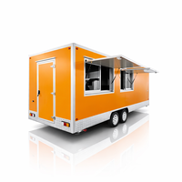 Camion de restauration rapide mobile de 16 pieds, remorque de restauration BBQ entièrement équipée, grand camion de snacks avec cuisine complète, remorque de concession