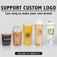 Gobelets jetables en gros pour Bubble Tea, smoothies, jus et milk-tea, en PP dépoli, personnalisables, avec couvercles