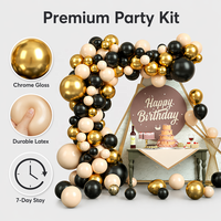 Nouvel Arrivage Kit Arche de Ballons Couleur Noir Doré Rose Poudré pour Décoration de Fête, Anniversaire, Remise de Diplôme, Fond de Scène